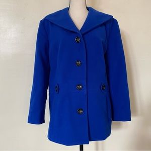 JM Collection Blue Peacoat
